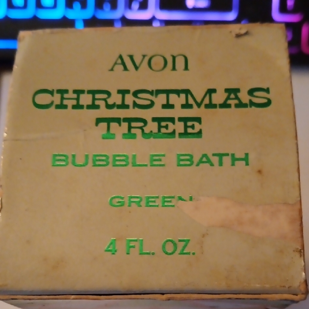 Avon Green Christmas Tree Bubble Bath